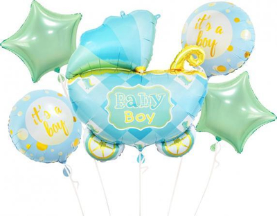 Set balonash folie GoDan BZ-HWZN, 5 copë, stroller blu
