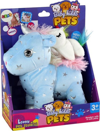 Lodër pelushi Leantoys Unicorn Sleeper, me melodi gjumi, unikorni blu