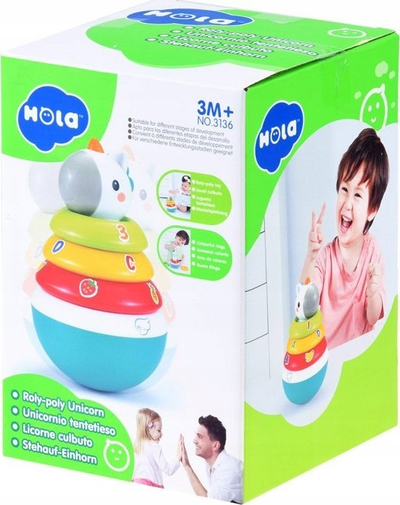 Lodër piramidë rrotulluese Weeble Wobble ZA3089, me zile, shumëngjyrëshe