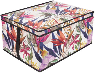 Kuti organizuese Vigar Floral Beauty Large, me kapak, me dorezë, shumëngjyrëshe