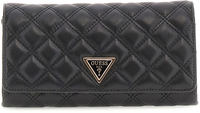 Çantë crossbody Guess Quilted Xbody Flap Organizer, për femra, e zezë