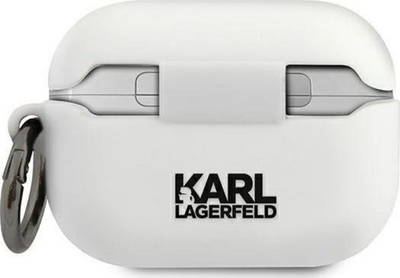 Mbrojtëse silikoni Karl Lagerfeld për Airpods Pro, e bardhë