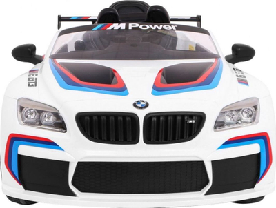 Makina elektrike Ramiz BMW M6 GT3, 131 cm, deri 30 kg, e bardhë