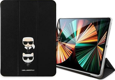 Këllëf tableti Karl Lagerfeld Saffiano Karl &amp; Choupette, për iPad Pro 11" 2021, me mbajtëse, i zi