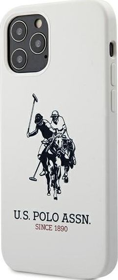 Mbrojtëse silikoni U.S. Polo ASSN për iPhone 12/12 Pro, e bardhë