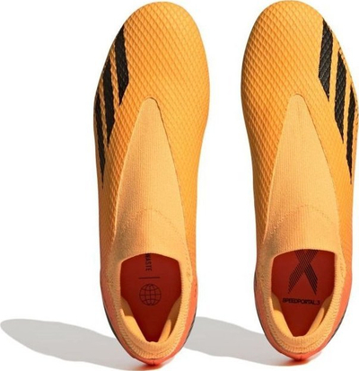 Këpucë futbolli Adidas X Speedportal.3 Laceless FG, pa lidhëse, fushë me bar natyral, portokalli e zezë