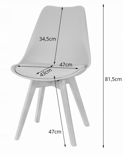 Set tavoline katrore DB Sonoma 80x80 me 4 karrige MARK, për kuzhinë dhe ngrënie, tavolinë e bardhë dhe dru Sonoma, karrige të zeza