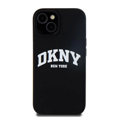 Këllëf telefoni DKNY Liquid Silicone Arch Logo MagSafe për iPhone 14, i zi