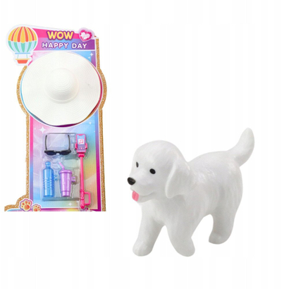 Set kukulla Anlily Doll, gocë dhe çun, aksesorë udhëtimi, me qen