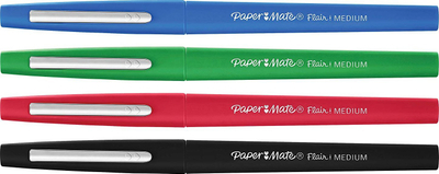 Set stilolapsa Paper Mate Flair, majë fiber 0.7 mm, 4 copë, ngjyra të përziera