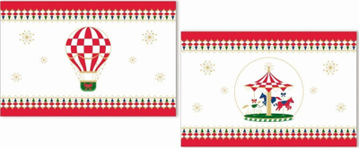 Naperona tavoline NoName Christmas Carousel, set 2 copë, 45.5 x 30 cm, shumëngjyrëshe
