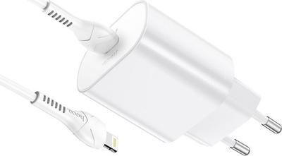 Karikues me kabllo Hoco Jetta N22, USB-C 25W PD QC3.0, USB-C në Lightning, i bardhë