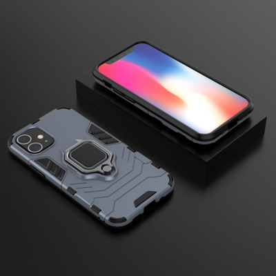 Këllëf telefoni Hurtel Ring Armor për iPhone 12 Mini, me unazë, blu