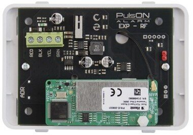 Modul zgjerues pa tela BCS PulsON EXP RF PowerG, për central alarmi PulsON Alarm 2.0 4G, i bardhë