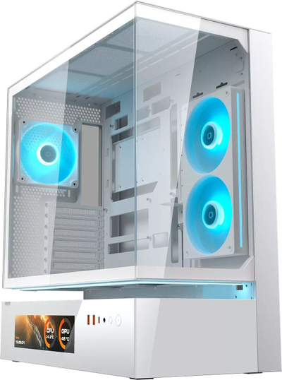 Куќиште за компјутер Cougar CFV235 Vision, MIDI Tower, ARGB, бело