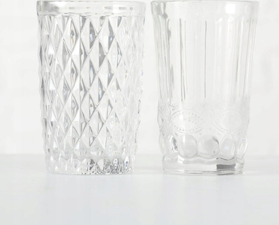 Gotë xhami AURORA, 300 ml, transparente, dekor