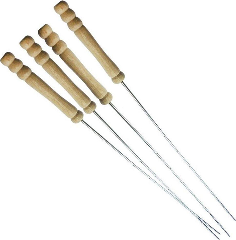 Shkopinj BBQ për skarë BBQ Skewer, çelik, set 4 copë, 38.5 cm