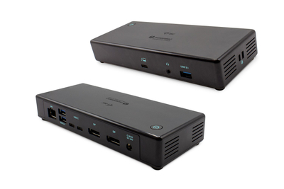 Stacion dokimi I-Tec Thunderbolt 3 USB-C, me dy DisplayPort, 4K, gri