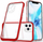 Mbështjellës telefoni Hybrid Armor për iPhone 11 Pro, transparent me kornizë të kuqe
