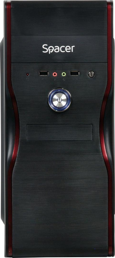 Куќиште за компјутер Spacer New Mercury, ATX MidTower, со напојување, црно