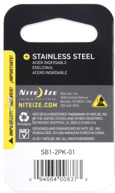 Karabinë dyanshe Nite Ize S-Biner #1 SB1-2PK-01, set 2 copë, çelik inox, e zezë