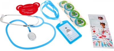 Set mjekësor për fëmijë Medical, stetoskop i vërtetë, lodër druri, shumëngjyrësh
