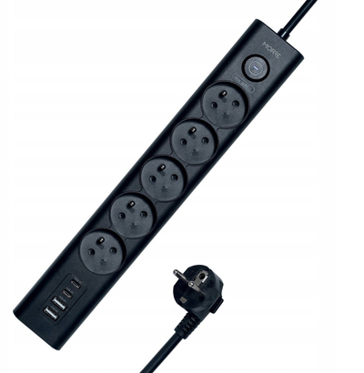 Kabllo zgjatues USB C Tiross MORRE M408, 1.5m, 2x USB C, e zezë