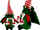 Figurinë zbukuruese Krishtlindjesh Saska Christmas Elf, 28 cm, prej poliesteri, e kuqe me jeshile