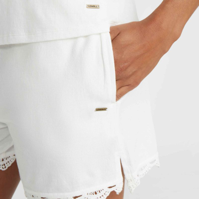 Shorta ONeill Essentials Ava Smocked, pambuk, e bardhë
