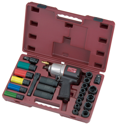 Set çelësash pneumatik me ndikim, 24 pjesë, 1/2"