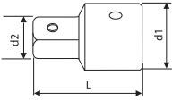Adapter koke çelësi Expert by Facom Socket Converter, çelik krom-vanadium, ngjyrë metalike