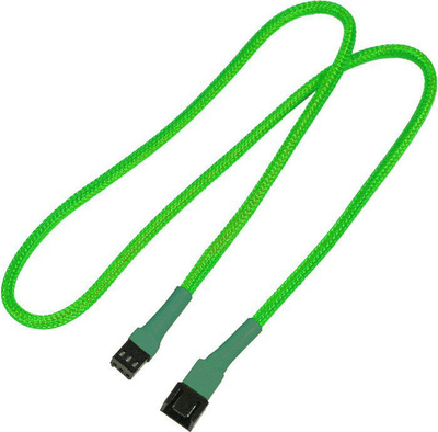 Kabllo zgjatese ventilatori Nanoxia NX3PV60NG, 3 pin, 0.6m, jeshile neon