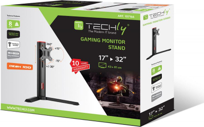 Mbajtëse tavoline për monitor Techly ICA-LCD G32, 17"-32", e zezë