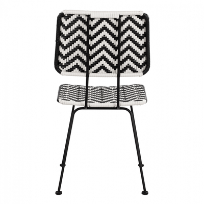 Karrige metalike Allegra HM5693, thurje wicker, 46x56x88cm, e zezë bardh