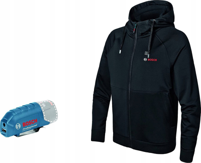 Bluzë me kapuç e ngrohur Bosch GHH 12-18V, madhësia 3XL, e zezë