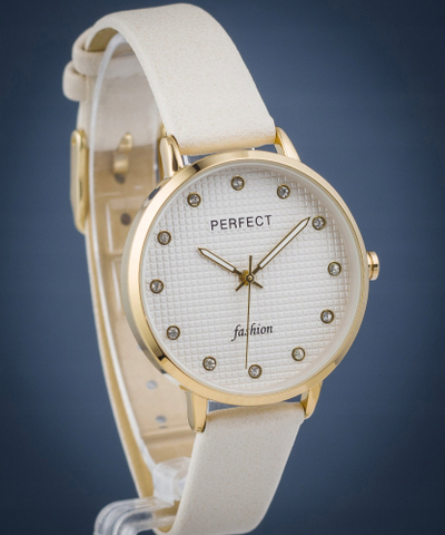 Ora dore Perfect Day PERFEKTE E361-06, 34mm, rrip lëkure, e artë