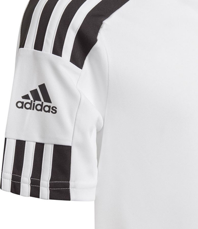 Fanellë futbolli për kalamaj Adidas Squadra 21 JSY Y Jr GN5738, poliester, me teknologji AeroReady, e bardhë