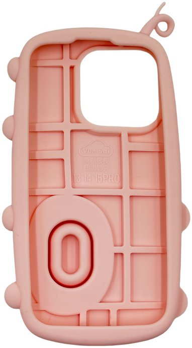 Maskë telefoni 3D derrkuc për iPhone 14 Pro, me stand, rozë