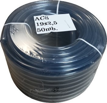 Zorrë PVC ACS për Resin Infusion, 19×2.5 mm, 50 m, e tejdukshme