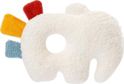 Lodër kapëse bebe Fehn 056075 Elephant FehnNATUR, organike, me zile dhe letër që fishkëllen, gri