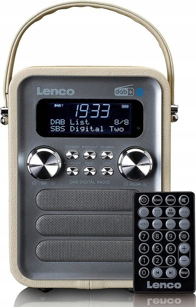Radio portative Lenco PDR-051, DAB DAB Plus, USB microSD, taupe