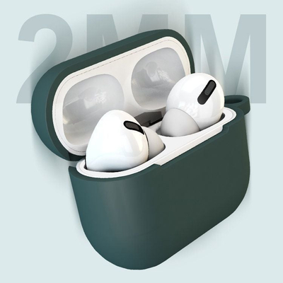 Mbrojtëse Hurtel Case D për AirPods 3, silikoni, me unazë, e zezë