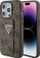 Маса за телефон Guess Grip Stand 4G Triangle Rhinestone, за iPhone 15 Pro Max, кафеава