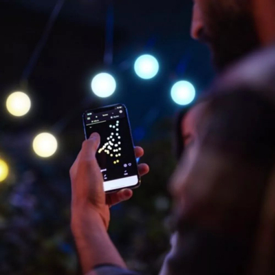 Varg dritash LED Twinkly Festoon Gold Edition, 10m 20 LED, Bluetooth WiFi, dritë e bardhë që e rregullon siç do