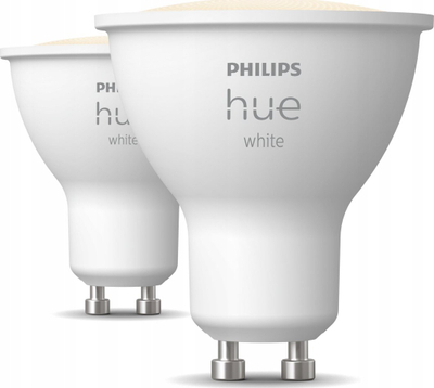 Llambë inteligjente Philips Hue White GU10, LED, 2 copë, e bardhë