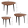 Set 3 tavolina “Emiliano” acacia + metal 69.5×67×46 cm (HM9256), zezë