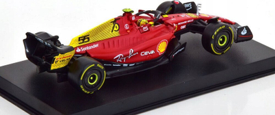 Model makine Ferrari F1 75 Bburago, 1/43, me kuti ekspozimi, e verdhë