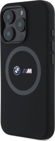 Mbulesë silikoni BMW M Series BMHMP16X23SROK për iPhone 16 Pro Max 6.9", me MagSafe, e zezë