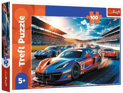 Puzzle Trefl Fast Racer, 100 парчиња, со трки, повеќебоен