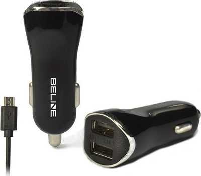 Полнач за автомобил BELINE 2x USB-A 2.1 A (Beli0004), црн